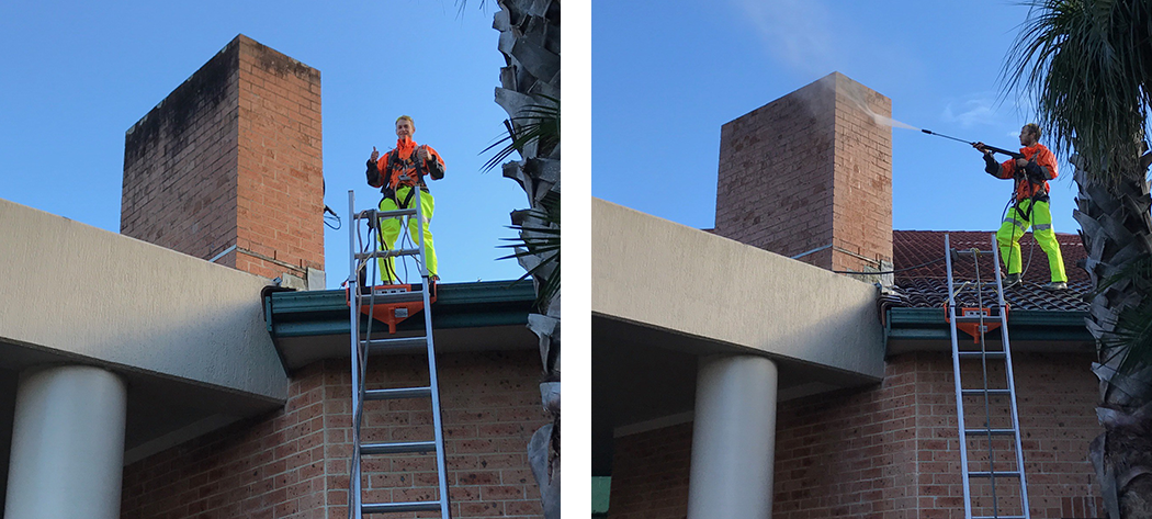 high pressure clean chimney cleaning Central Coast